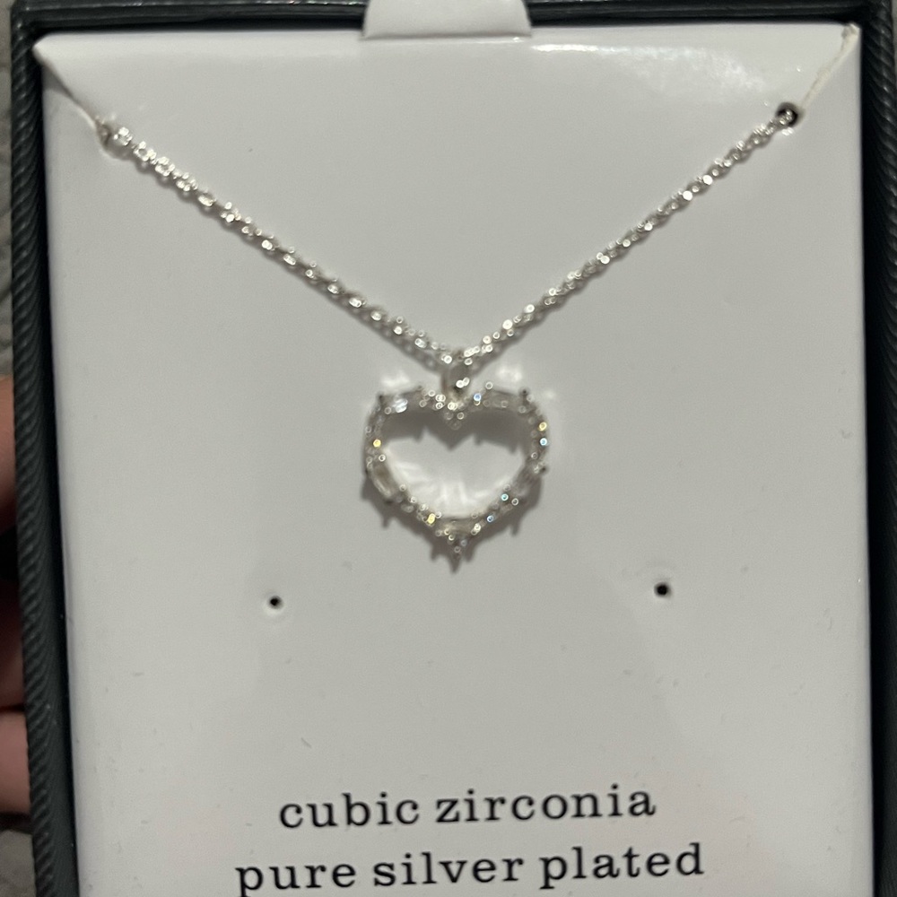 Cubic zirconia heart necklace